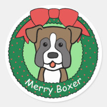 Boxer Christmas Sticker
