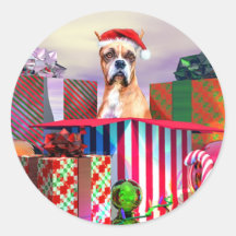 Boxer Christmas Surprise Sticker