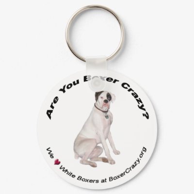 Boxer Crazy Keychain - White by BoxerCrazy