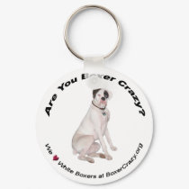 Boxer Crazy Keychain - White by BoxerCrazy Boxer Crazy Keychain - White