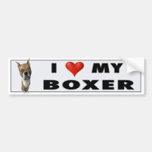 Boxer (Cropped) Love Sticker Bumper Sticker