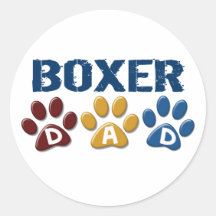 BOXER DAD Paw Print 1 Sticker