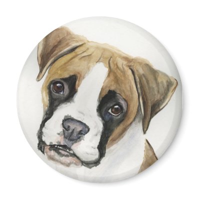Boxer Dog Art Magnet by CharlottesWebArt