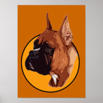 BOXER DOG BREED ORANGE POSTERS