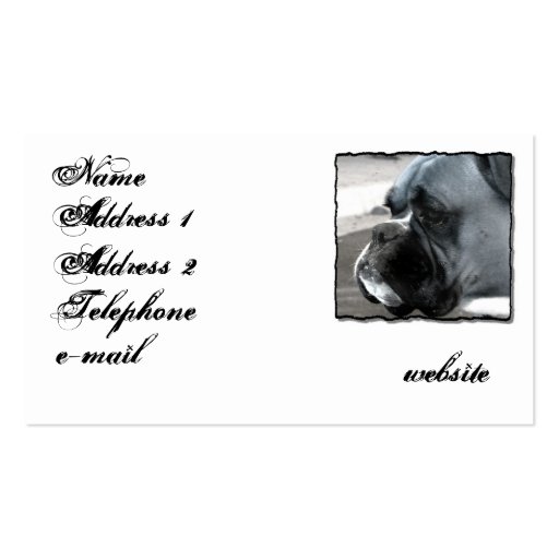 Boxer Dog Business card (front side)