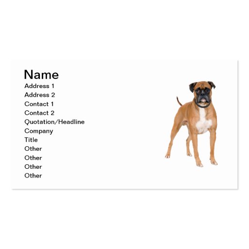 Boxer Dog Business Card Template