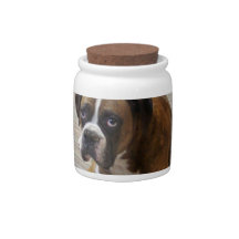 Boxer Dog Candy Jar