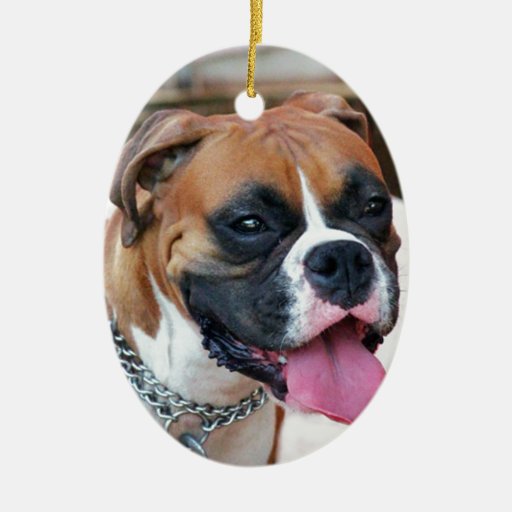 boxer dog double sided oval ceramic christmas ornament boxer dog double sided oval ceramic christmas ornament