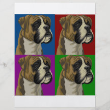 Boxer Dog Dark Primary Collage Personalized Flyer