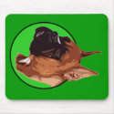 BOXER DOG GREEN mousepads by Sofia_Youshi BOXER DOG GREEN mousepads