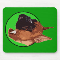 BOXER DOG GREEN mousepads