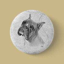 Boxer Dog Head buttons