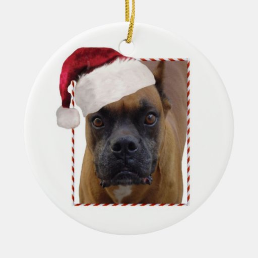 christmas boxer dog statue