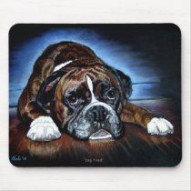 Boxer Dog Mousemat, Dog Tired mousepads