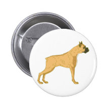 Boxer Dog Pinback Buttons