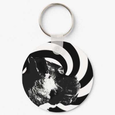 Boxer Dog Popart keychain by ritmoboxer