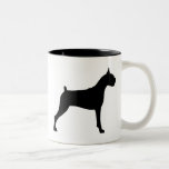Boxer Dog Silhouette Coffee Mugs
