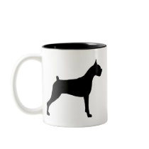 Boxer Dog Silhouette mugs