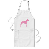 Boxer Dog Silhouette (pink) Apron