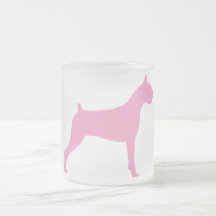 Boxer Dog Silhouette (pink) Coffee Mugs