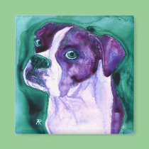Boxer Dog Square Magnet - "Not Me"