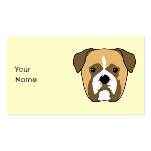 Boxer Dogs Face. Business Card Template