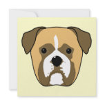 Boxer Dogs Face. Personalized Invitation