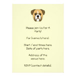 Boxer Dogs Face. Personalized Invitation