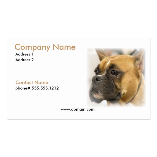 Boxer Face Business Card (front side)