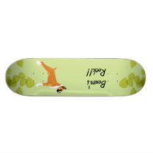 Boxer ~ Green Leaves Design Skate Deck
