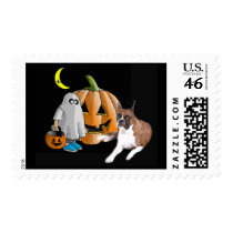 Boxer Halloween Postage Stamp