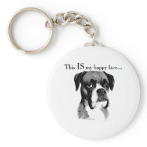 Boxer Happy Face Keychains