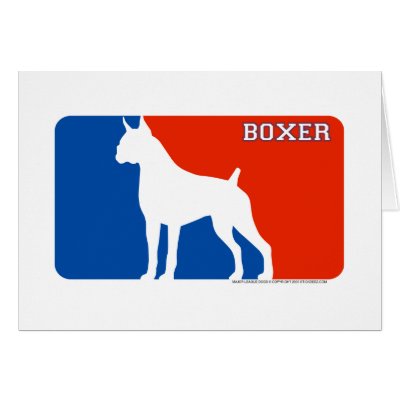 Boxer Major League Dog Card by dogsilhouettes