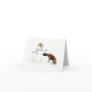 "Boxer Meets Snowman" Dog Art Notecard