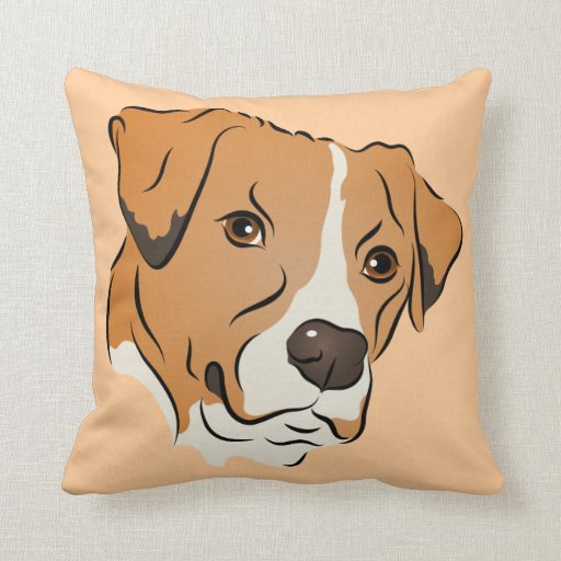 Boxer Mix Graphic Dog Portrait Throw Pillow Zazzle