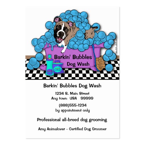 Boxer Pet Grooming Business And Appointment Card Business Cards (front side)