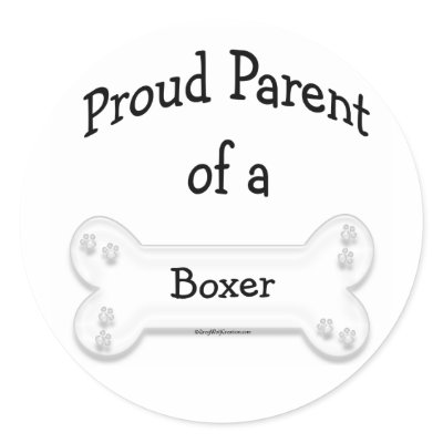 Boxer Proud Parent Sticker by GreyWolfCreation