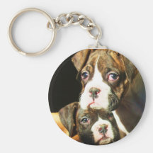 Boxer puppies keychain