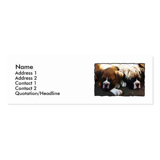 Boxer puppies skinny business cards
