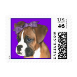 Boxer puppy in Purple small postage postage