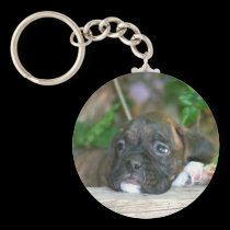 Boxer puppy keychain