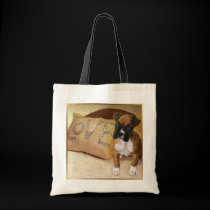 Boxer puppy love tote bag bags