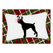 Boxer Reindeer Christmas Card