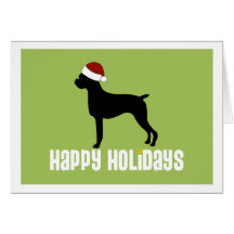 Boxer Santa Hat Cards
