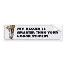 Boxer (Uncropped) Honor bumper stickers by cartoondogs Boxer (Uncropped) Honor bumper stickers