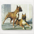  - Edwin Megargee (1883-1958) is the artist that created this fabulous Boxer painting. He was known for his paintings, illustrations and etchings.Dog paintings classified as vintage, retro or nostalgia represent fragments of a lost past and show us how different many of these dogs appear when compared to current examples of their breeds. Over the years, I have become a collector of dog prints and treasure every one for different reasons and it is this passion for dog art that has inspired my vintage dog products. 
It is easy to see why Boxers are one of the TOP TEN dogs in America. They are fantastic family dogs and adore children.  The well-conditioned middleweight athlete of dogs, the Boxer is a powerful dog with an intelligent and alert expression. While they are instinctive guardians, the Boxer loves to be with his people. This personality has allowed them to succeed as couriers during war time and as seeing-eye dogs for the blind. Appearing in both fawn and brindle colors. This is a great gift for you or anyone who loves Boxers.: Sizes 