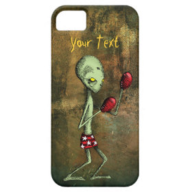 Boxing Alien (with grunge background) Cover For iPhone 5/5S