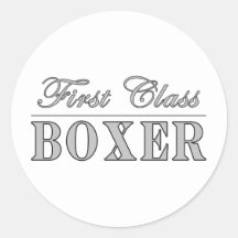 Boxing and Boxers : First Class Boxer Sticker