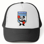 This cute little panda bear is ready for a boxing match! Panda wears boxing gloves before an Argentina flag shield. Great for Argentine boxing fans or boxers!