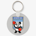 This cute little panda bear is ready for a boxing match! Panda wears boxing gloves before an Argentina flag shield. Great for Argentine boxing fans or boxers!